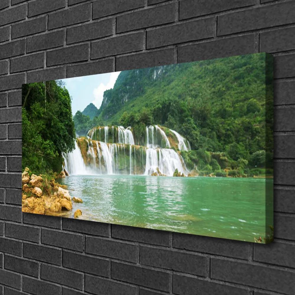 Obraz Canvas Les vodopád príroda 120x60 cm