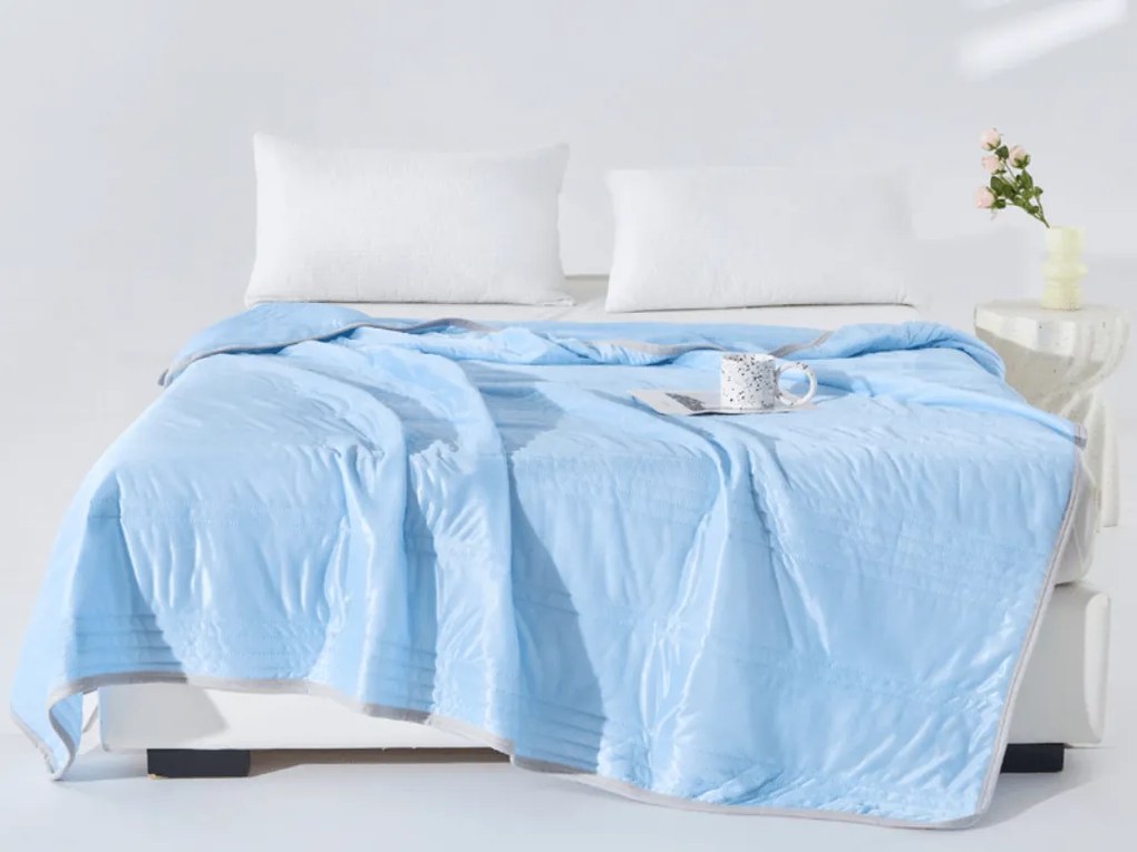 Chladiaca letná prikrývka CELIA, modrá Rozmer: 140 x 200 cm