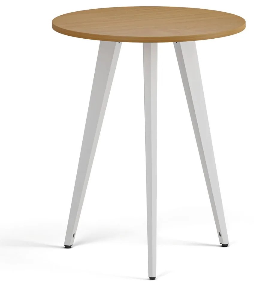 Konferenčný stôl PRIMO VIBE, priemer 60 cm, biela podnož, buk