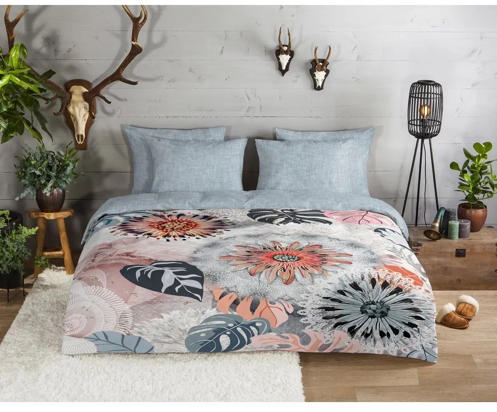 Sivé flanelové obliečky na jednolôžko 140x200 cm Ralvira – HIP