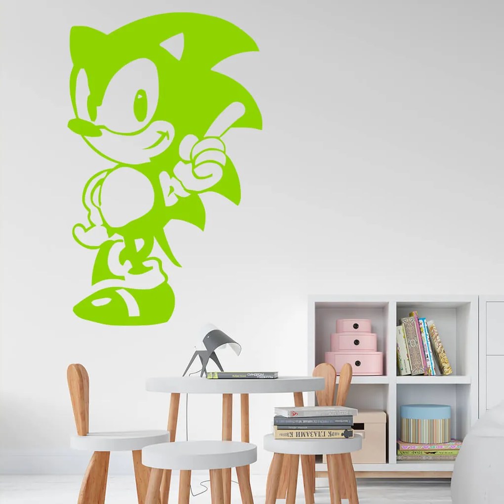Veselá Stena Samolepka na stenu na stenu Ježko Sonic Farba: černá