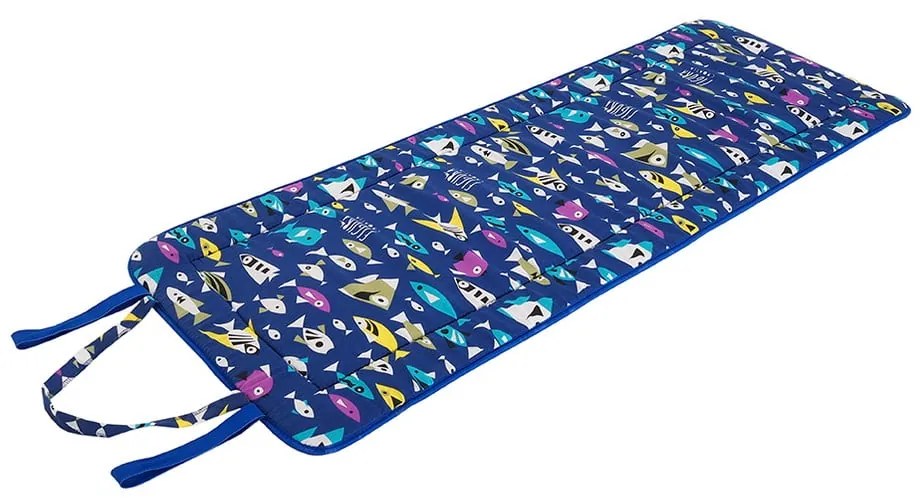 Modrý záhradný sedák na ležadlo 52x148 cm Fishes – B.E.S.