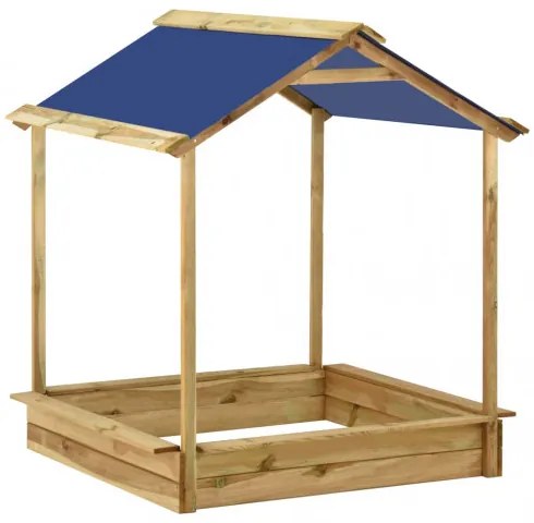 vidaXL Vonkajší domček s pieskoviskom 128x120x145 cm borovicové drevo-