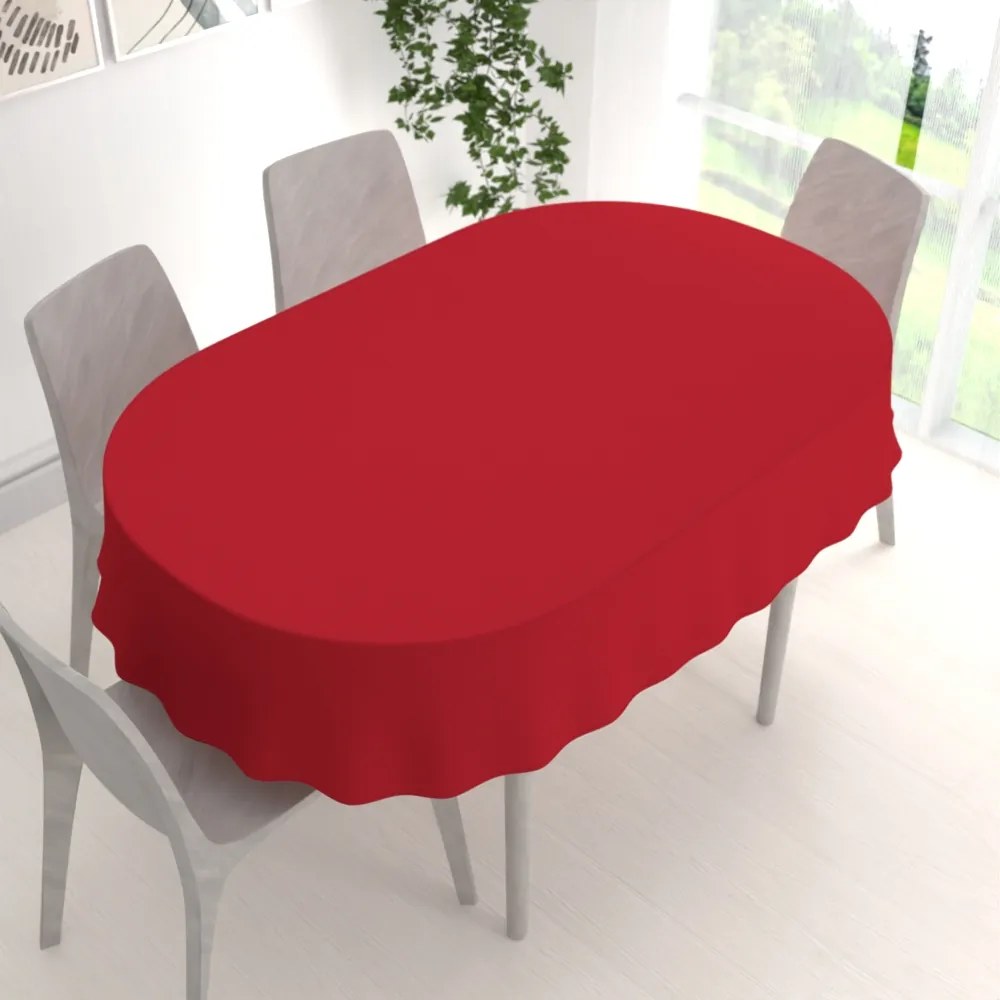 Biante Dekoračný oválny obrus Rongo RG-087 Jahodovo červený 140x220 cm