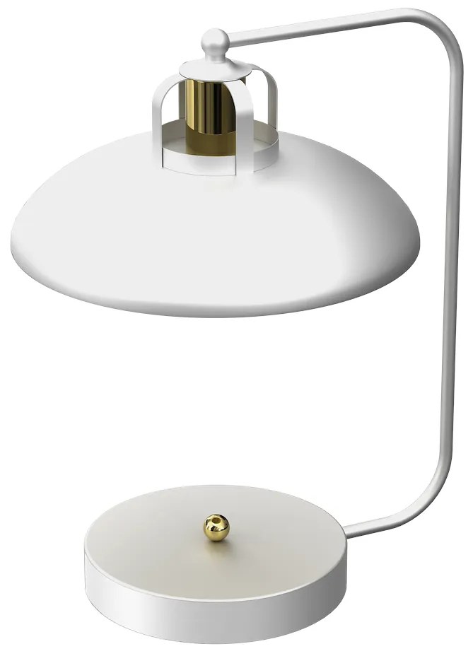 Stolná lampa Felix, 1x zlaté/biele kovové tienidlo, w/g