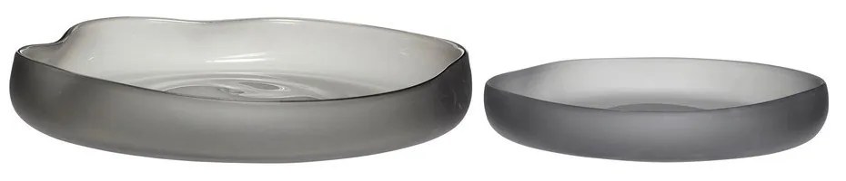 Sivé sklenené misy v súprave 2 ks ø 30 cm Bow – Hübsch
