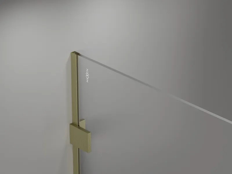 Mexen Lunar sprchová stena pravá 160 x 200 cm, 8mm číre sklo, zlatá matná, 830-160-000-55-00-P