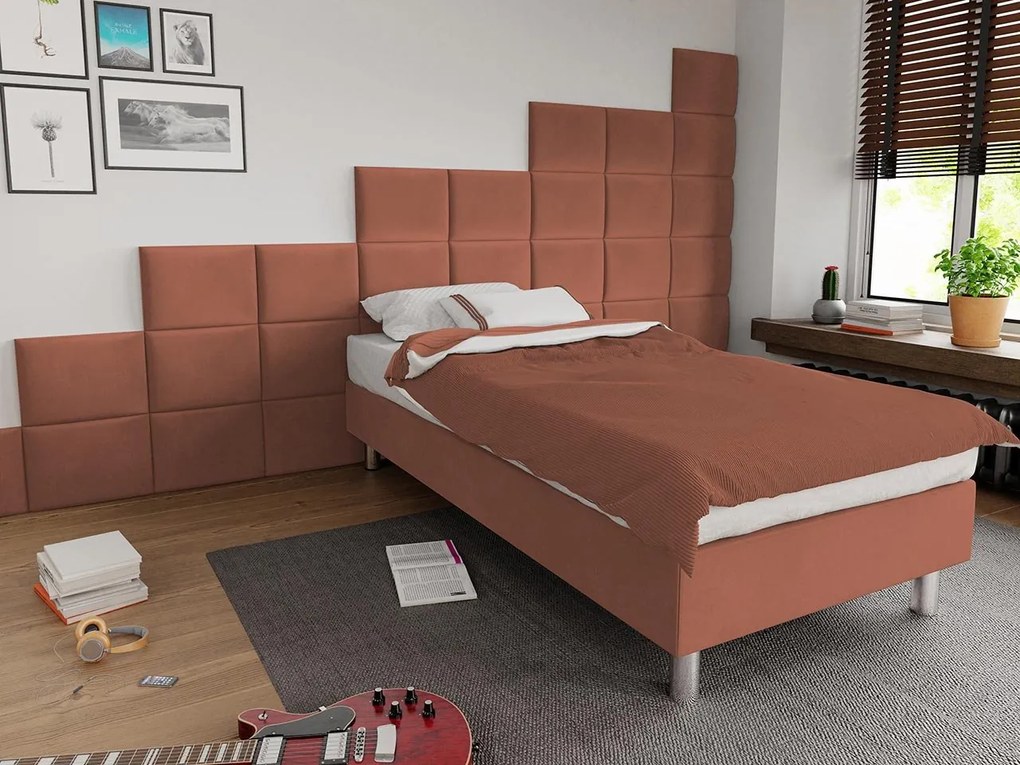 Čalúnená jednolôžková posteľ Estelle B, Dostupné poťahy: ekokoža Soft 011 (čierna), Rozmer postele: 80x200