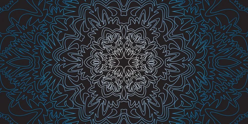 Obraz ornamentálna Mandala na čiernom pozadí