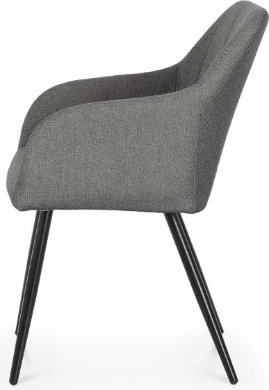 Sada štyroch jedálenských stoličiek LUXANO Lumos zamatové, grafitové / čierne nohy (4 ks)