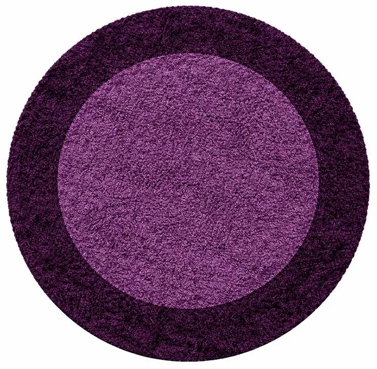 Kusový koberec Life Shaggy 1503 lila kruh, 160x160 (priemer) kruh, fialová, spálňa, Ayyildiz