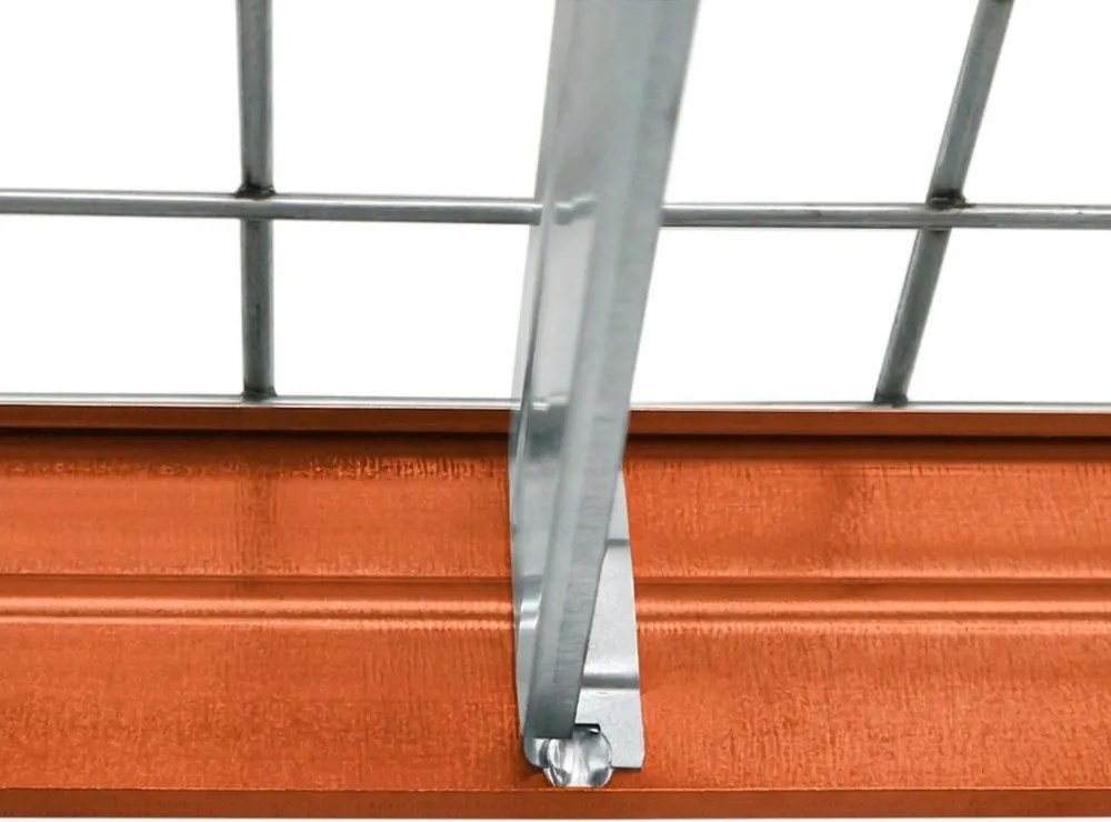 Kovové regály RIVET PRO 180x120x45 oceľová mriežka 5 úrovní modro-oranžová
