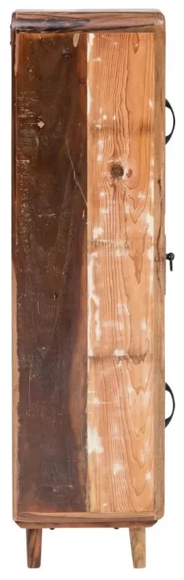 furniture-nabytek.cz - Masivní koupelnová vysoká skříňka Calcutta II z recyklovaného dřeva, lakovaná, vícebarevná – 35×35×135 cm