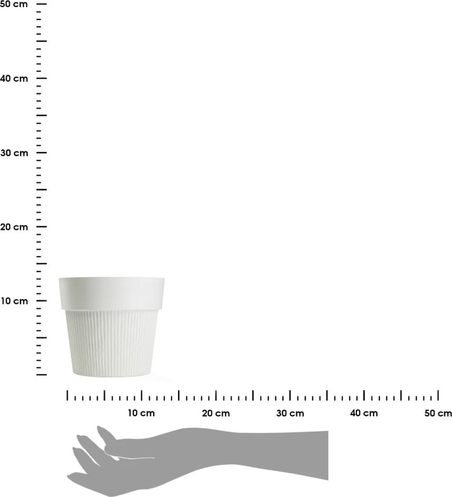 PLASTOVÝ KVETINÁČ SILVA LINE 14,5X13 CM KRÉMOVÁ