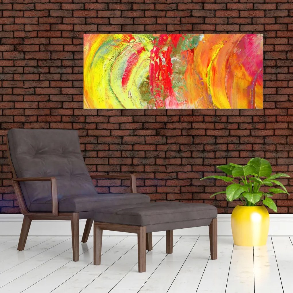 Obraz abstrakcie - maľba (120x50 cm)