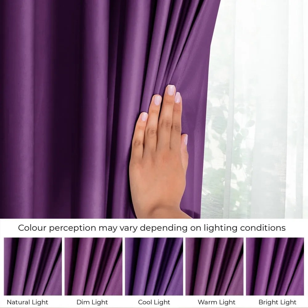 Fialový zamatový dimout záves 140x245 cm Pleat – Restilo