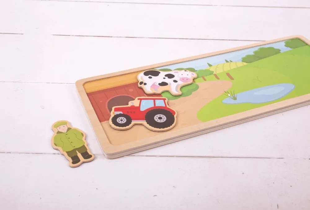 Bigjigs Toys magnetické puzzle farma