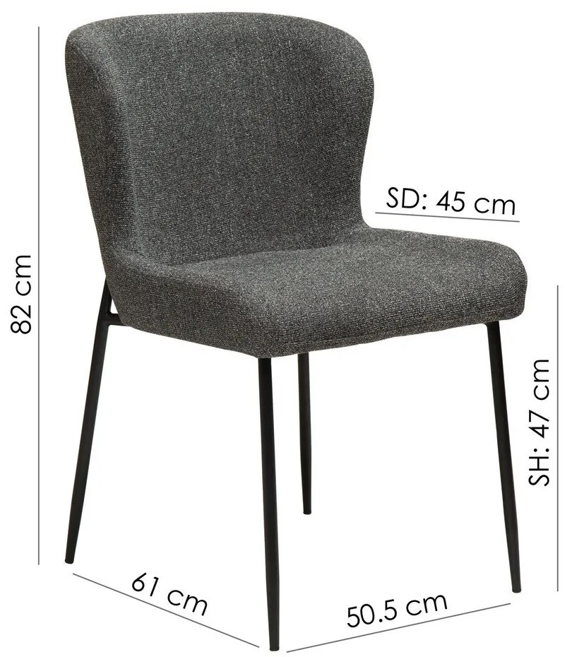 Tmavosivá jedálenská stolička DAN-FORM Denmark Glam