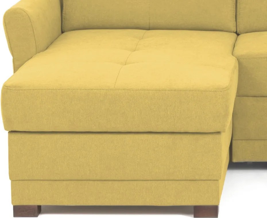 Rohová sedacia súprava Harris, žltá kari látka,ľavý roh