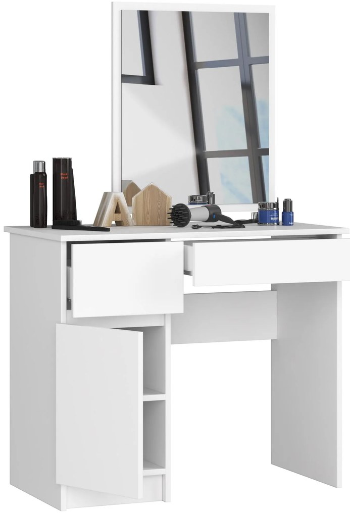 Toaletný stolík Parijat (biela) (so zrkadlom) (L). Akcia -19%. Vlastná spoľahlivá doprava až k Vám domov. 1128842