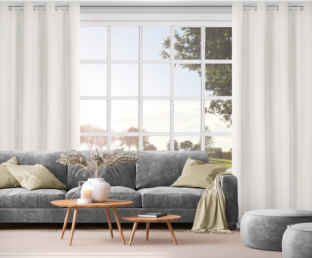 ZATEMŇOVACÍ ZÁVES (100%) NA KRÚŽKOCH NITA 140X250 CM KREMOVÁ