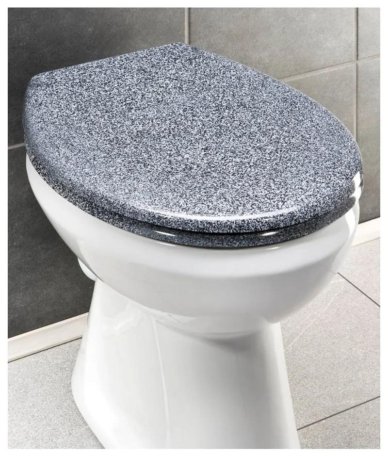 WC sedadlo v žulovom dekore s jednoduchým zatváraním Wenko Premium Ottana, 45,2 x 37,6 cm