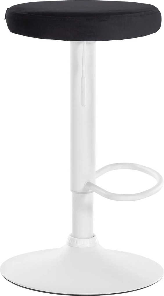 Barová stolička Ponte - zamat, biely rám - Čierna