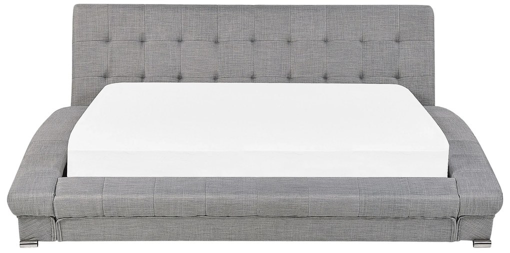 Čalúnená vodná posteľ 180 x 200 cm sivá LILLE Beliani