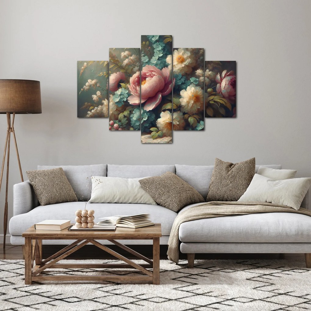 Obraz - Zátišie s kvetmi - maľba (150x105 cm)