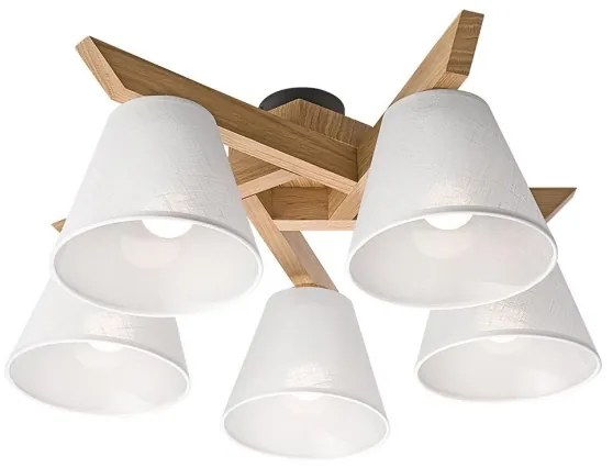 Prisadený luster ANTONIO 5xE14/40W/230V dub