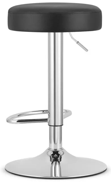 ROJST Barová stolička - ekokoža čierna / chrómová základňa