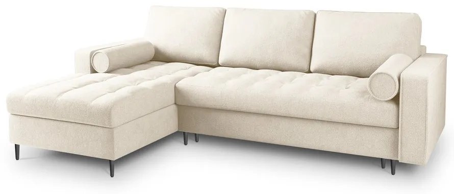 Svetlobéžová rozkladacia rohová pohovka Milo Casa Santo, ľavý roh