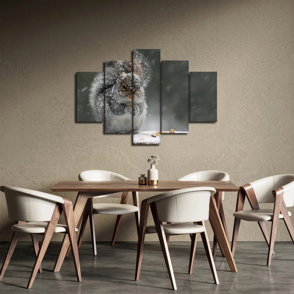 Obraz - Veverička v zime (150x105 cm)