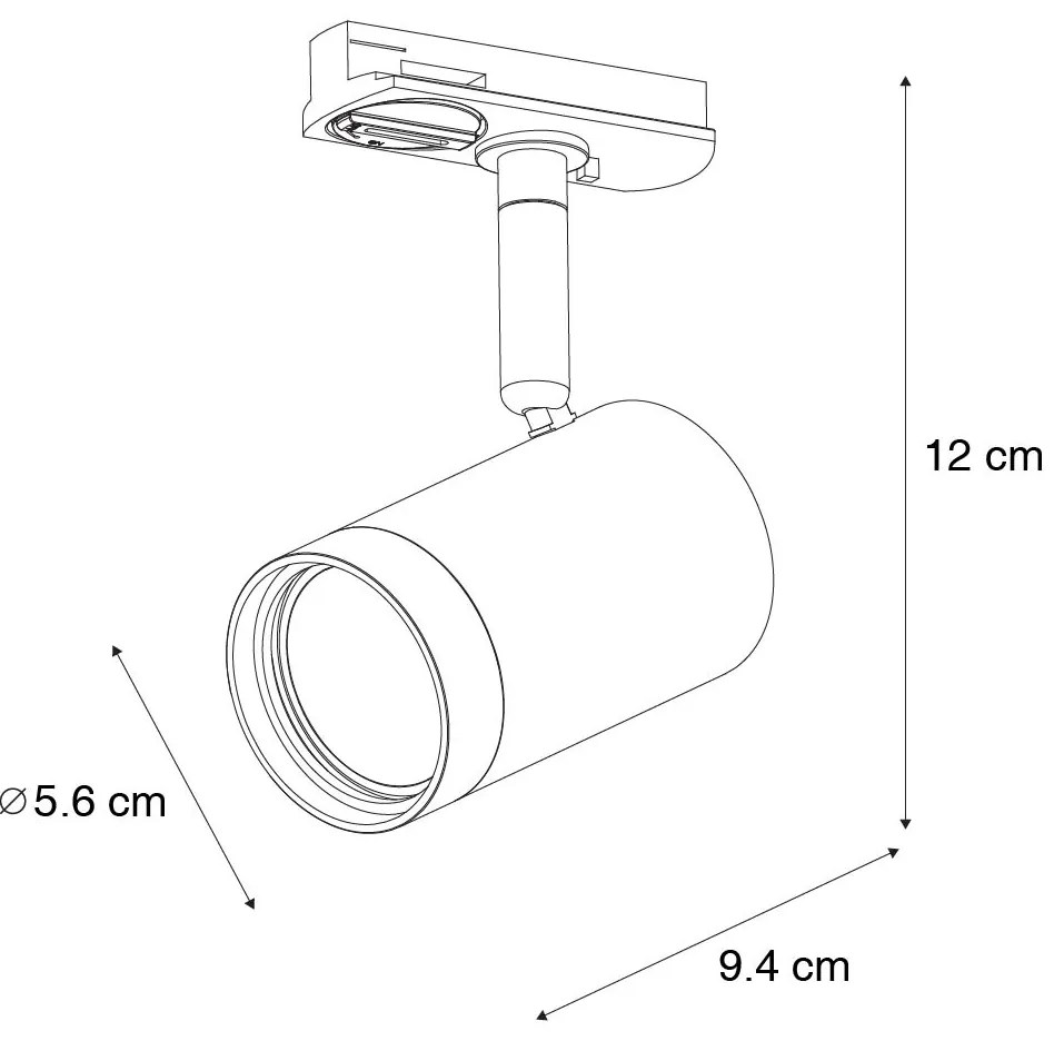 Moderné 1-fázové koľajnicové bodové svetlo tmavo bronzové - Jeana