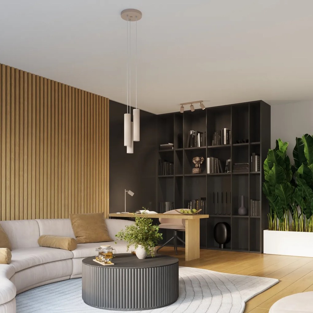 Bodové svietidlo Karbon, 1x tmavobéžové hliníkové tienidlo, (možnosť polohovania), vypínač