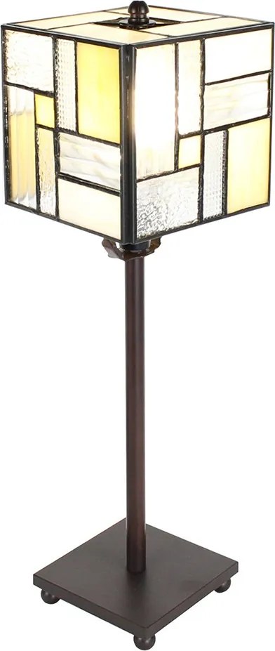 Stolná lampa Tiffany Cubio - 13*13*18 cm E14/max 1*25W