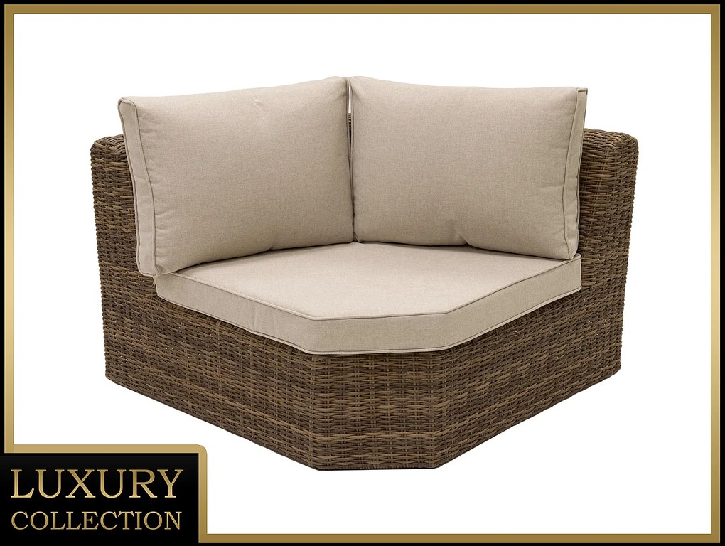DEOKORK Ratanový rohový diel BORNEO LUXURY (hnedá)