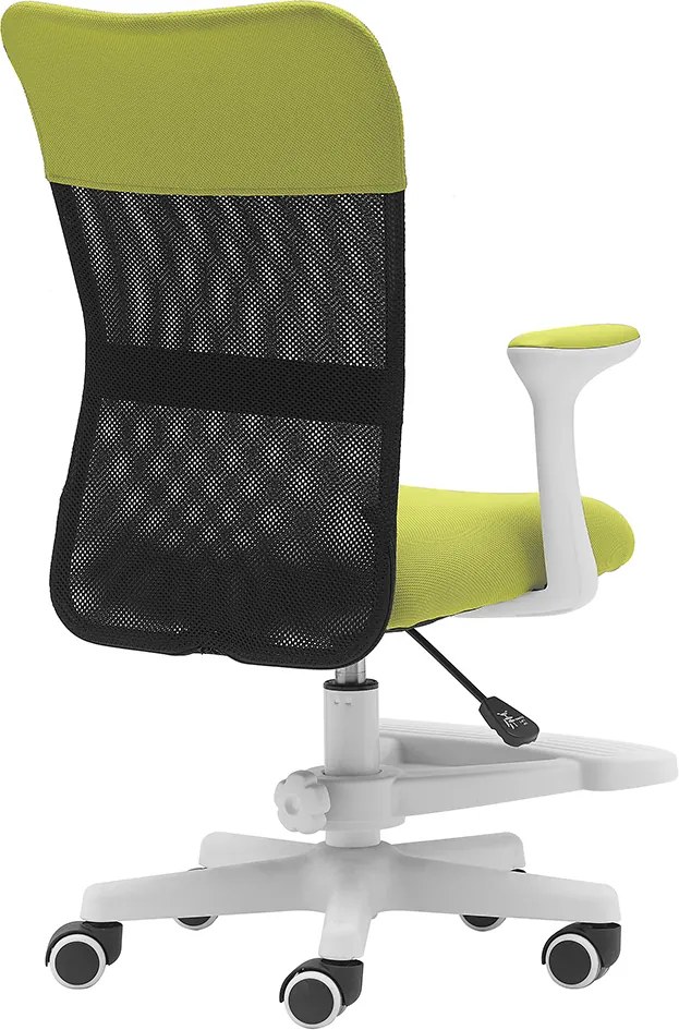 Detská stolička Neoseat MONKEY WHITE s podnožou — látka, biela / zelená