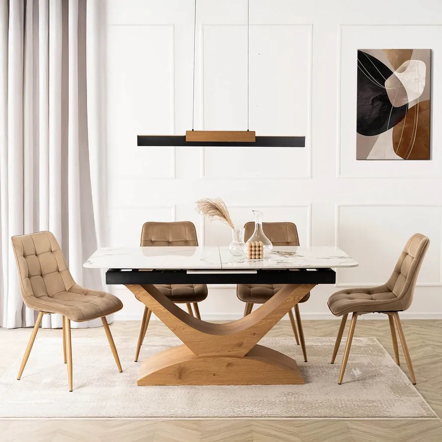 Vintino kreslo DORIS Velvet - bežová farba, nohy zlate - vintino.sk