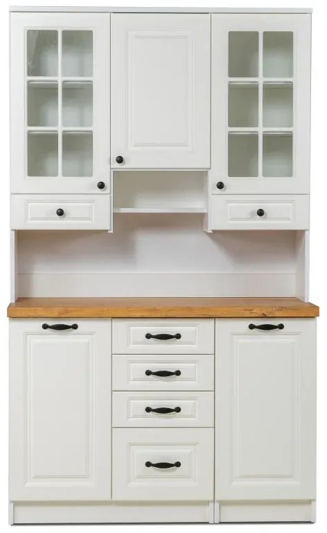 Kredenc 120 LADY biela, biela/crystal white