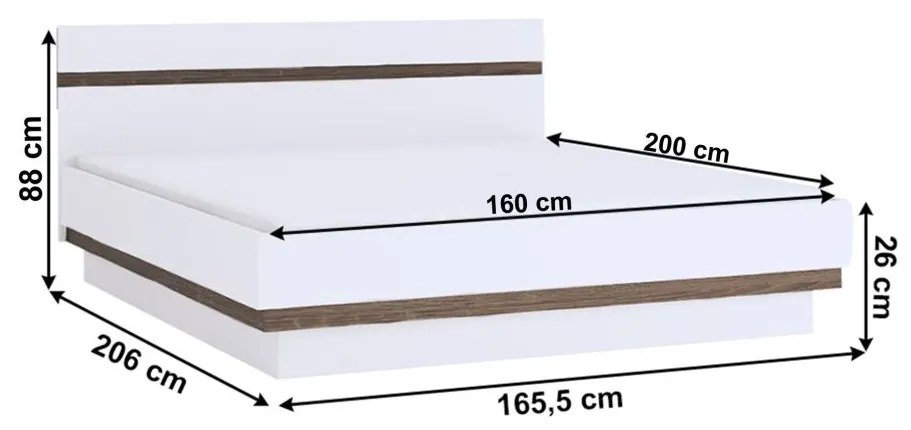 Tempo Kondela Posteľ s úložným priestorom, 160x200, LYNATET 94