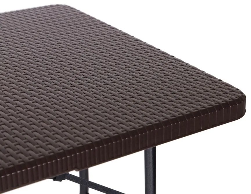 Cateringový stôl 180cm + 2 lavice - ratan