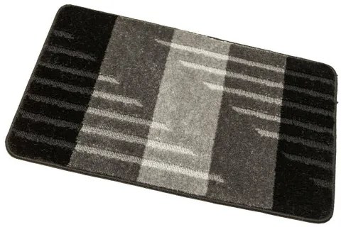 Kúpeľňový koberček VIC sivý / čierny, pruhy