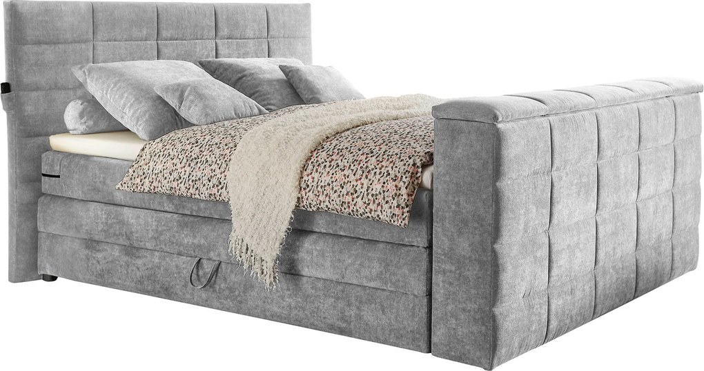 XXXLutz BOXSPRINGOVÁ POSTEĽ, 180/200 cm, strieborná Carryhome - Online Only spálne - 002220044502