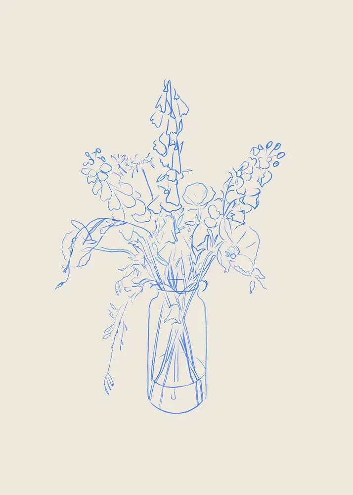 Moikka Plagát Flower Study by Chloe Purpero Johnson A4 (21x27cm)