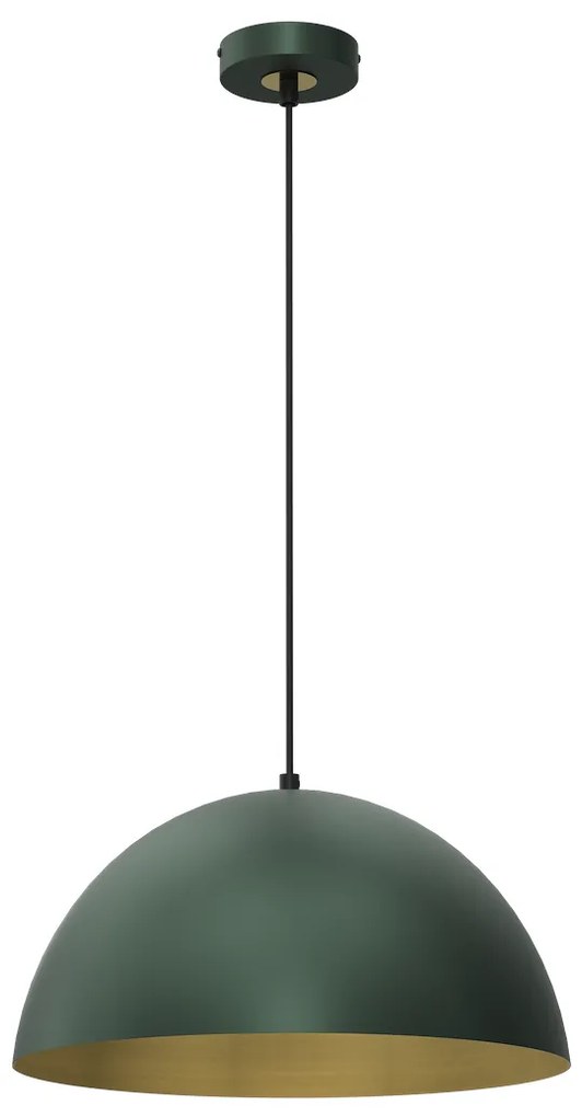 Závesné svietidlo Beta, 1x zlaté/zelené kovové tienidlo, (fi 35cm), gr/g