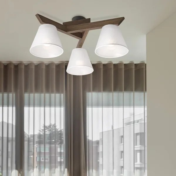 Brilagi - LED  Prisadený luster ANTHONY 3xE14/40W/230V dub orech/biela