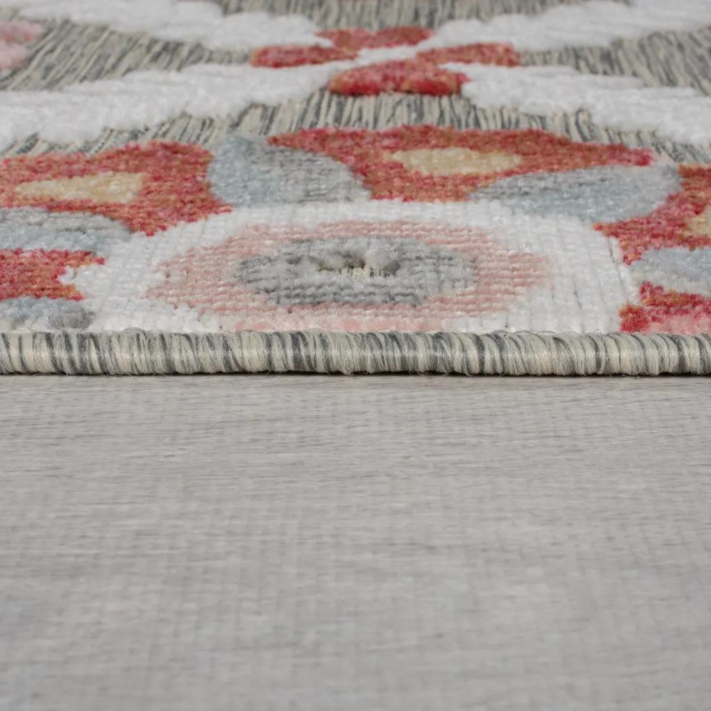 Flair Rugs koberce Kusový koberec Plaza Flora Grey – na von aj na doma - 200x290 cm