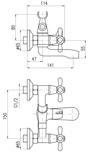 RAV Slezák MK154.5 - Vaňová batéria MORAVA lesklý chróm