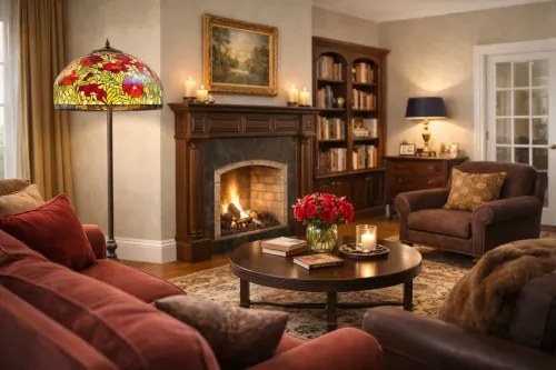 Stojacia lampa Tiffany Massive Ø50*170 kolekcia POPPY